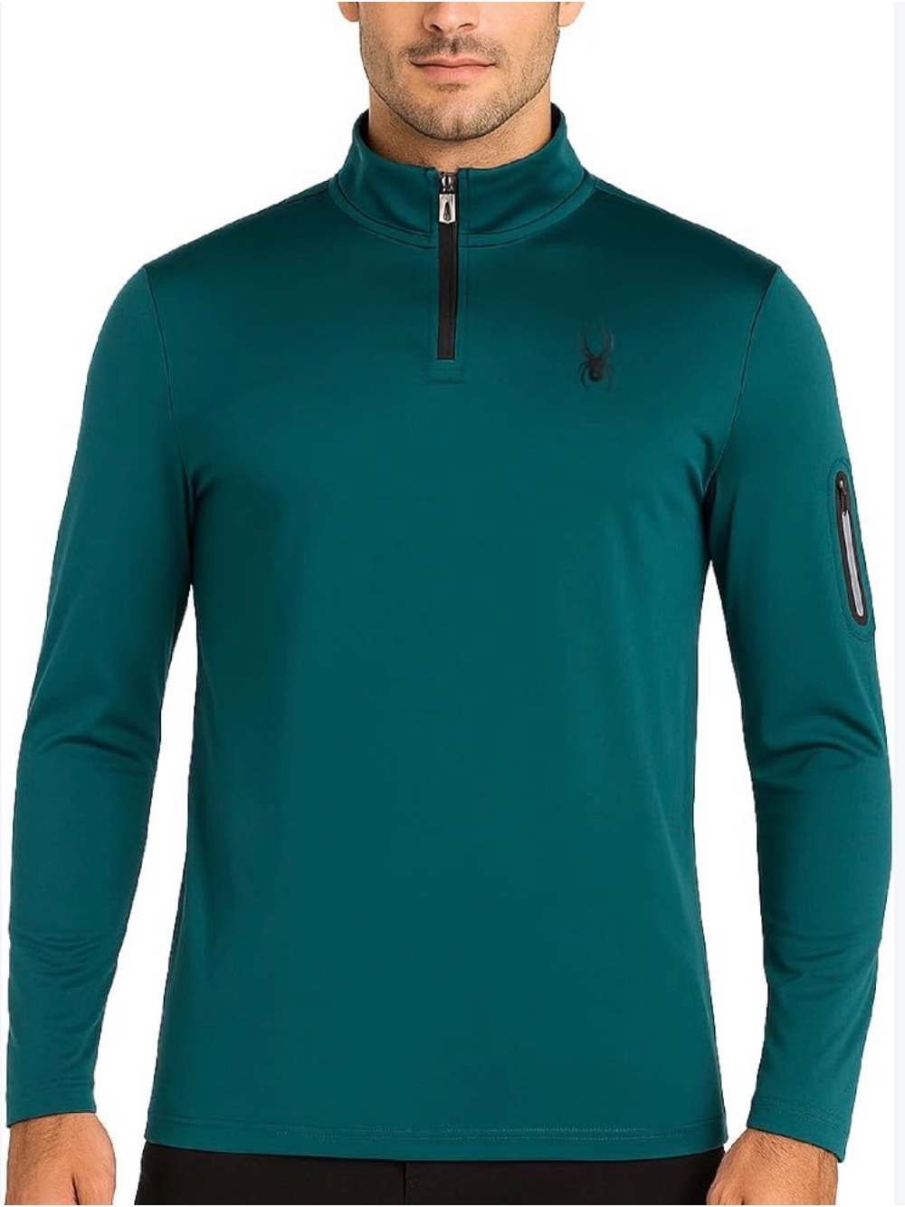 Spyder Men’s Teal Half-Zip Lightweight Performance Top